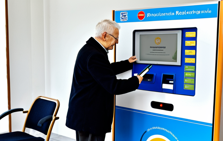 Modernized E-Service Kiosk**

"A modern, user-friendly e-service kiosk located in a bright, clean Polish Urząd Gminy (municipal office). A senior citizen is comfortably using the touchscreen interface, accessing local services. The screen displays an intuitive interface in Polish, offering access to applications for dowód osobisty (ID card) renewal, zameldowanie (residence registration), and local tax payments (podatek od nieruchomości). The kiosk is wheelchair accessible. Bright, welcoming environment. *Safe for work*, *appropriate content*, *fully clothed*, *professional*, *modest*, *perfect anatomy*, *correct proportions*, *natural pose*, *high resolution*, *detailed*, *realistic lighting*. "

**